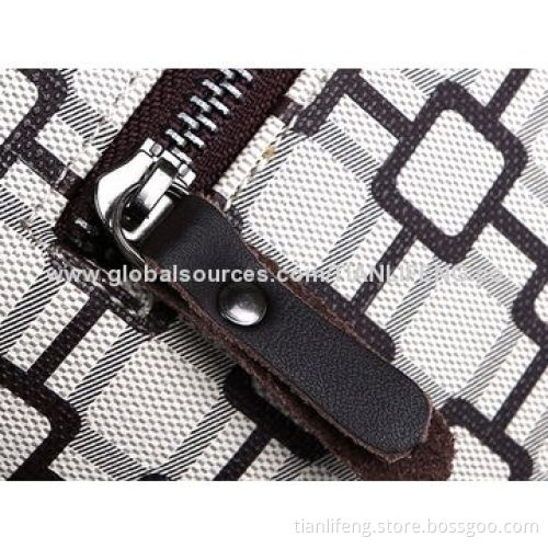 PU messenger travel shoulder bag for men, geometric pattern